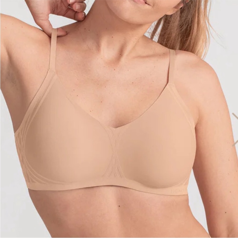 HONEYLOVE | Sand Nude & Velvet Silhouette Bra Adjustable Straps Women’s Size 1X